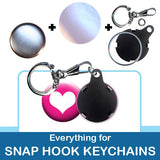 1 inch Button Parts, Everything For Snap Hook Keychains