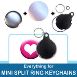 1.25 inch Button Parts, Everything For Mini Split Ring Keychains