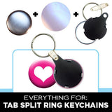 1-1/4 inch button parts everything for split ring keychains with plastic tab