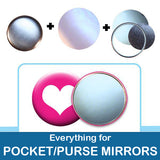 2.25" button parts: Everything to Make Pocket Purse Mirrors