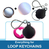 1 inch Button Parts, Everything For Loop Keychains