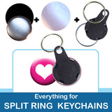 1 inch Button Parts, Everything For Split Ring Keychains