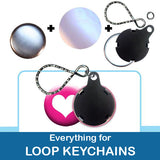 1.25 inch Button Parts, Everything For Loop Keychains