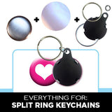 1-1/4" button parts everything for split ring keychains