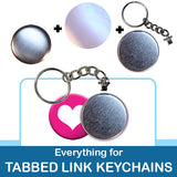 1.5 inch Button Parts Everything For Tabbed Link Keychains