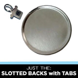 1.5 inch slotted button backs with tabs