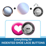1.75 inch Button Parts, Everything For Indented Shoelace Buttons