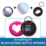 2.25 inch button parts: Everything to Make Black Keyring Bottle Openers