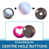 2.25" button parts: Everything to Make Centre Hole Buttons