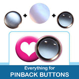 2.25" button parts: Everything to Make Pinback Buttons