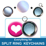 2.25" button parts: Everything to Make Split Ring Keychains
