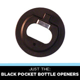 2.25" button parts: Just the Black Pocket Bottle Openers